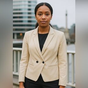 BB Dakota Steve Madden Cream Faux Leather Blazer